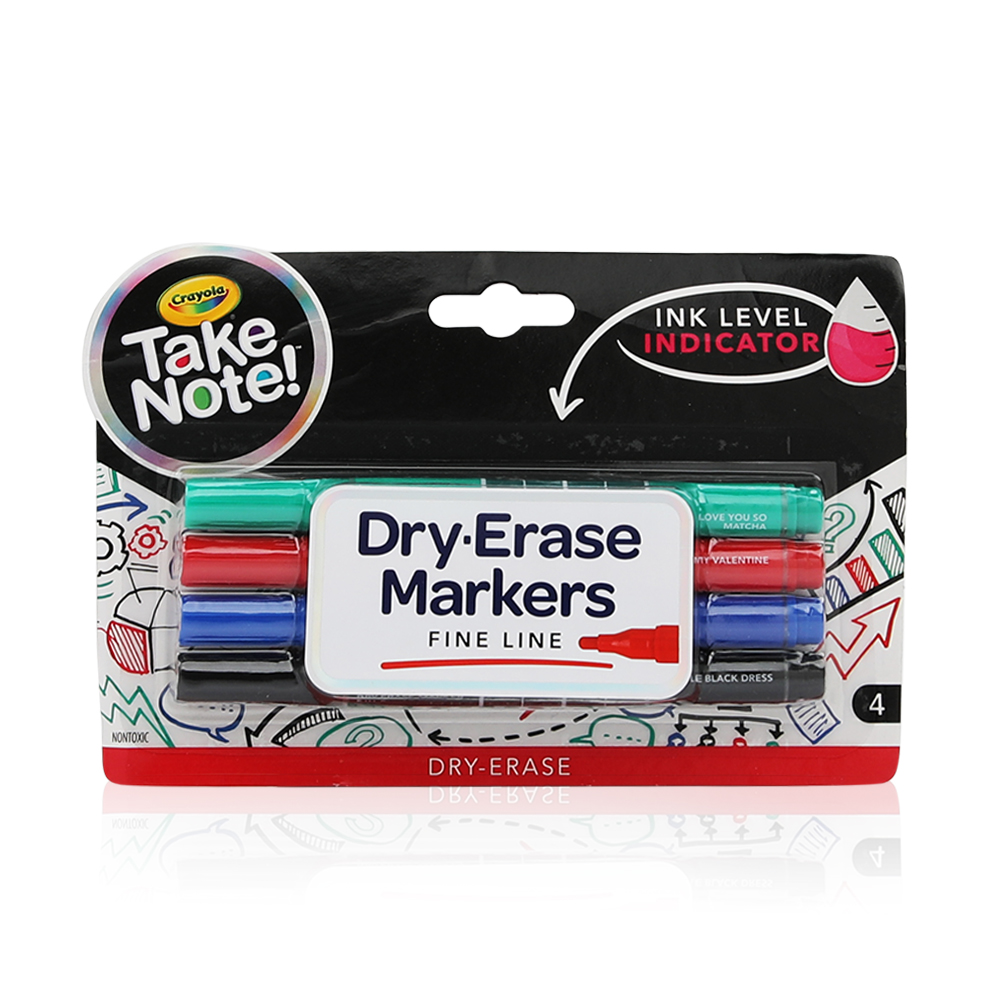 Take Note Fine Line Dry-erase Markers - Colored