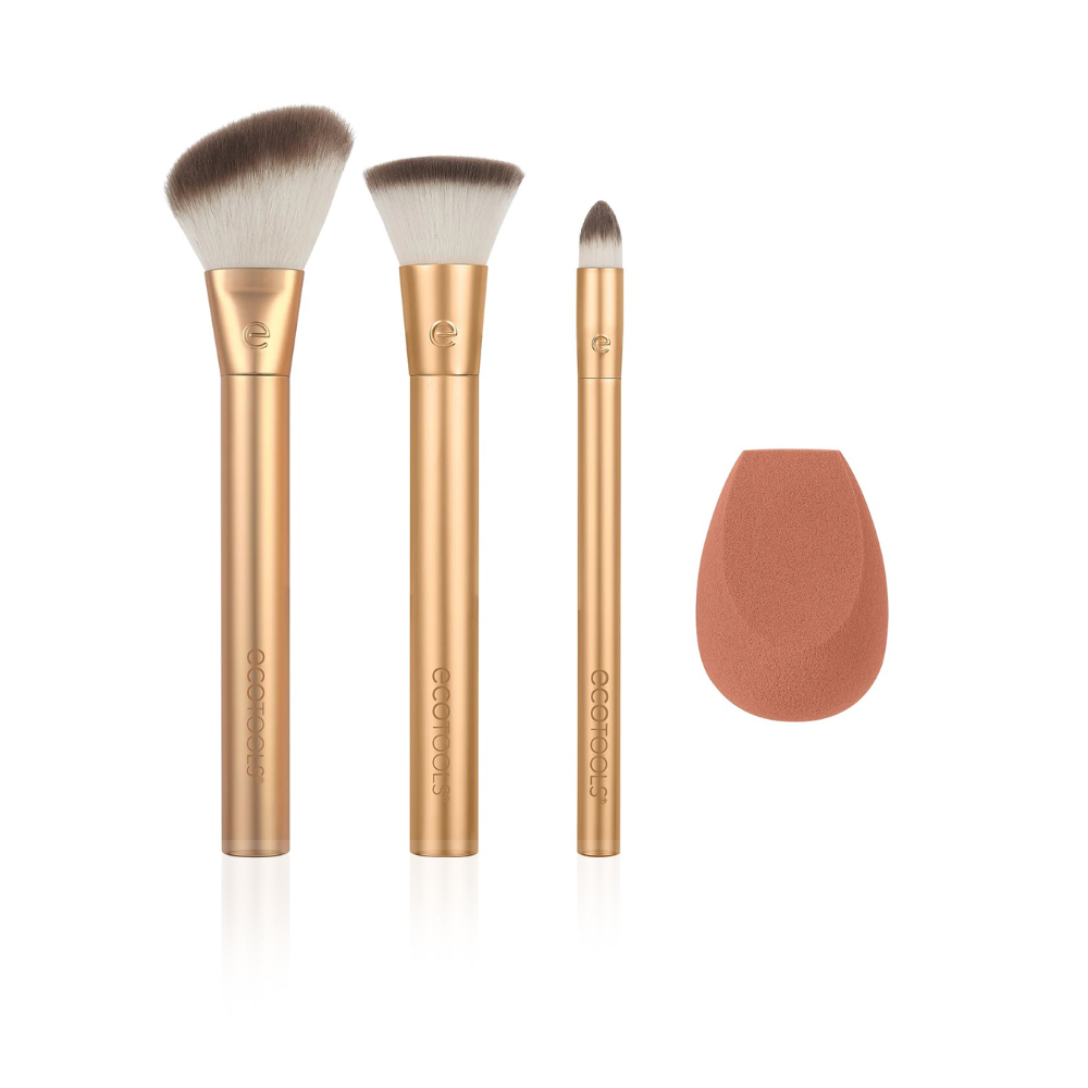 Precious Metals Face Blend + Sculpt Makeup Brush Set - 4 pcs