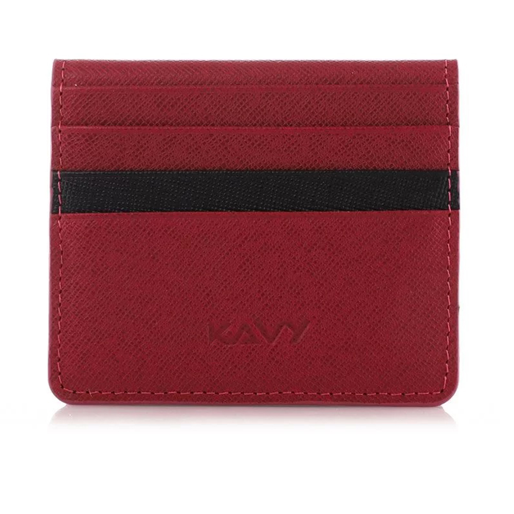 Slim Wallet Front Pocket Leather - Maroon