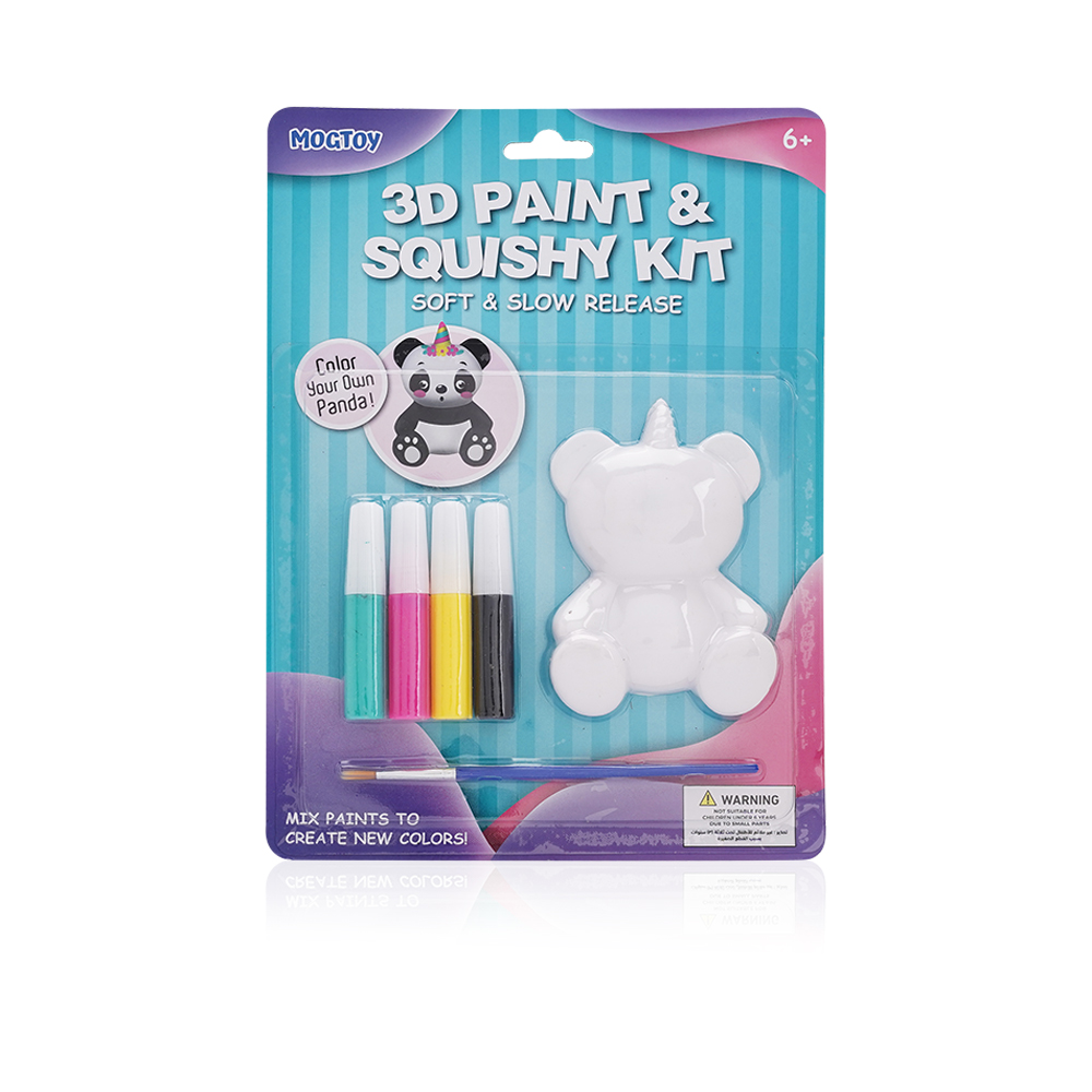 3d Paint And Squishy - Set of 3pc - Panda