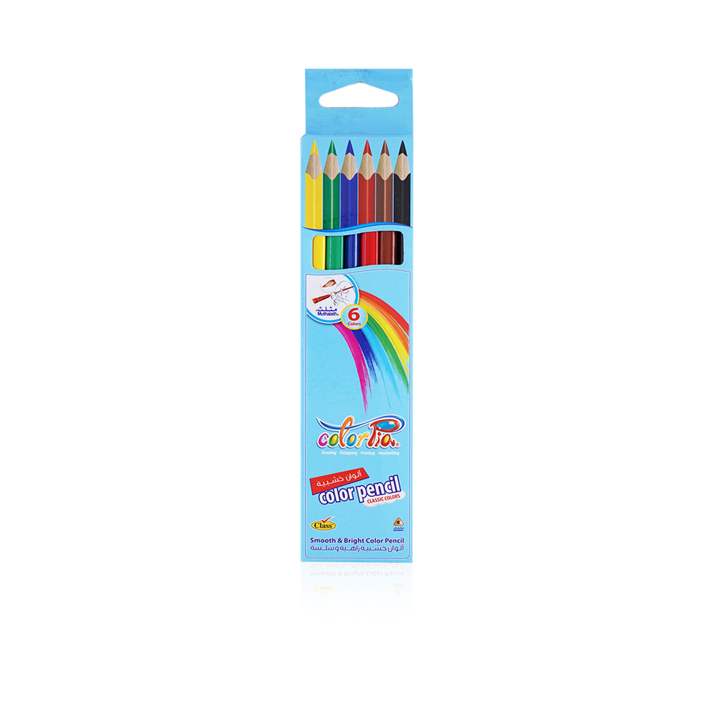 Long Triangular Pencil Colors - 6 Colors