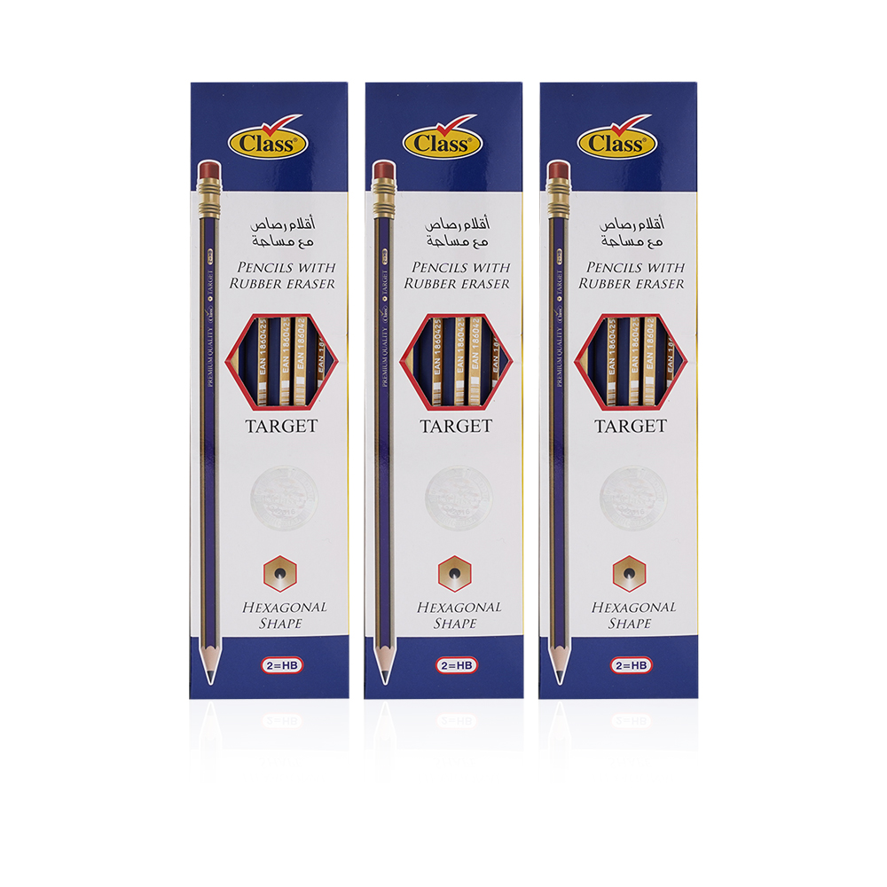 Pencil Target Hexagonal - 3 X 12 Pcs   