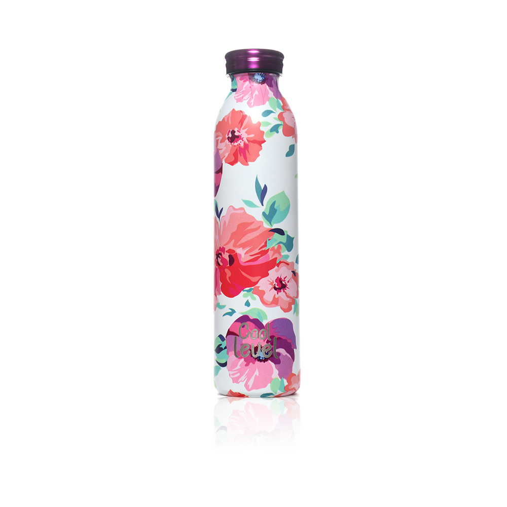 Floral Vacuum Water Bottle 600ml - Multi-color