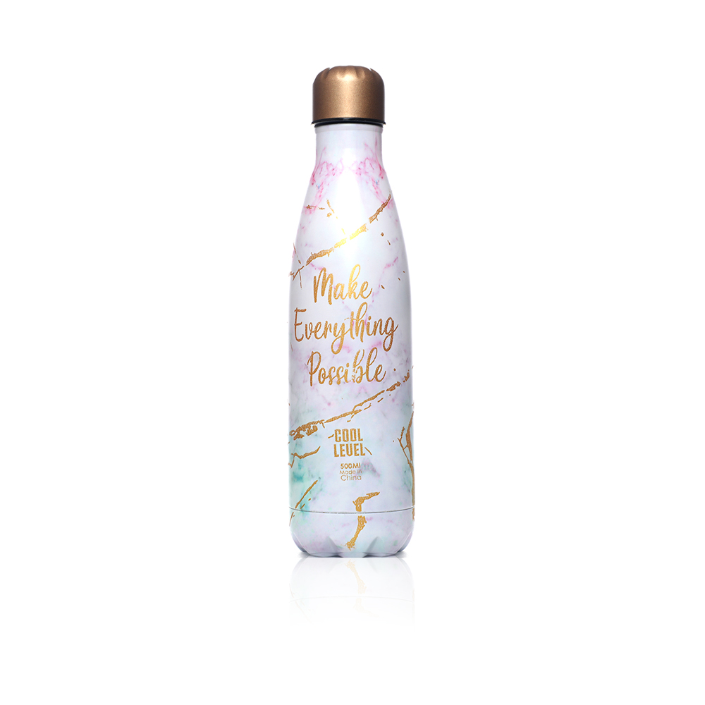 Make Everything Possible Vacuum Water Bottle 500ml - White