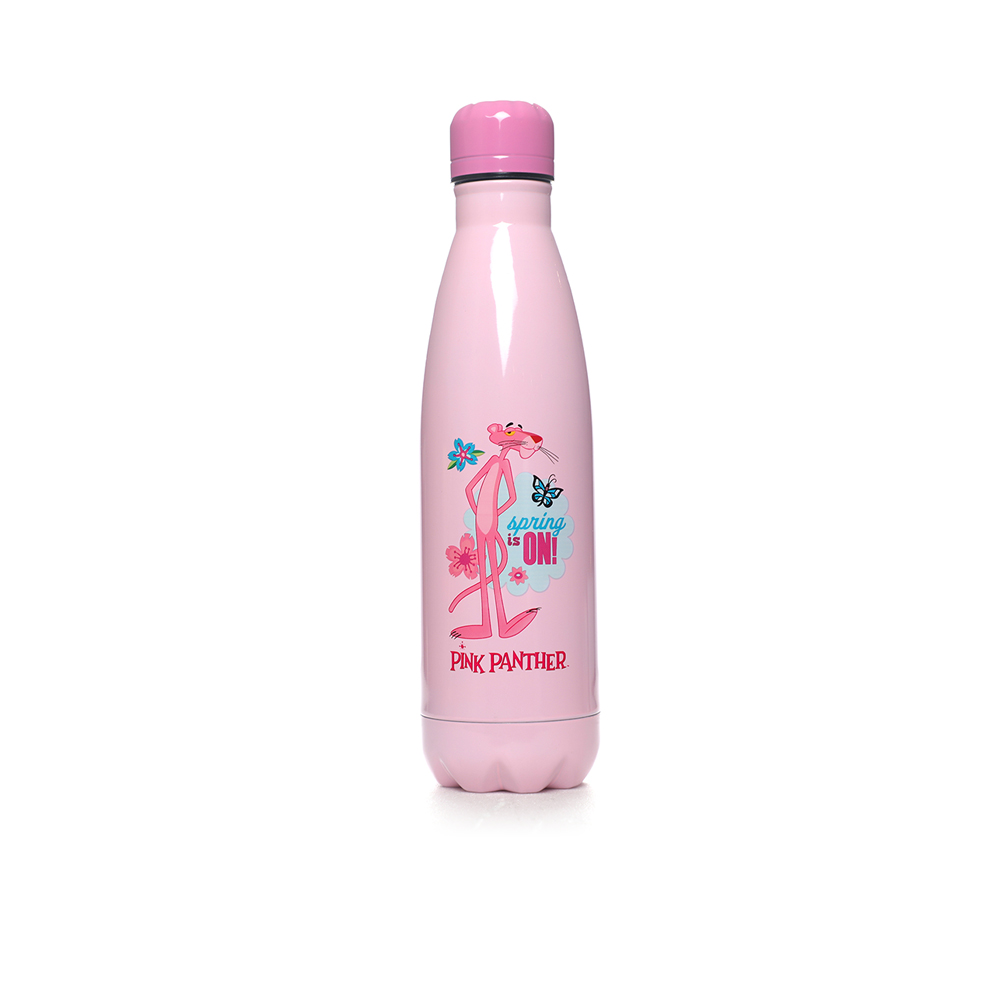 Spring Is On Panther Vacuum Water Bottle 500ml - Pink 