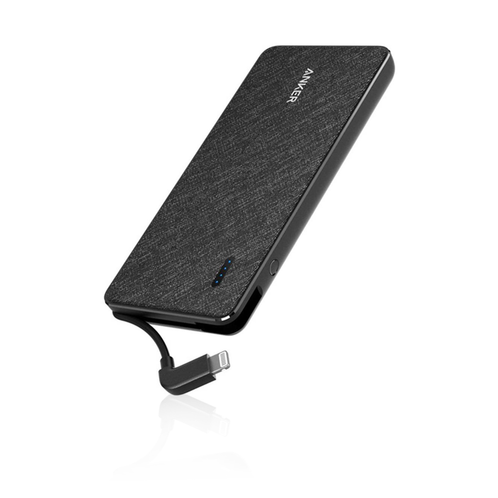 Powercore+ Metro Powerbank 10000 Mah With Built-in Usb-c Cable - Black Fabric