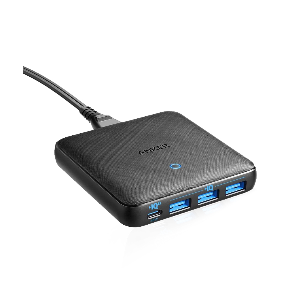 Powerport Atom Iii Slim 4 Ports 65w & Piq 3 - Gray Fabric 
