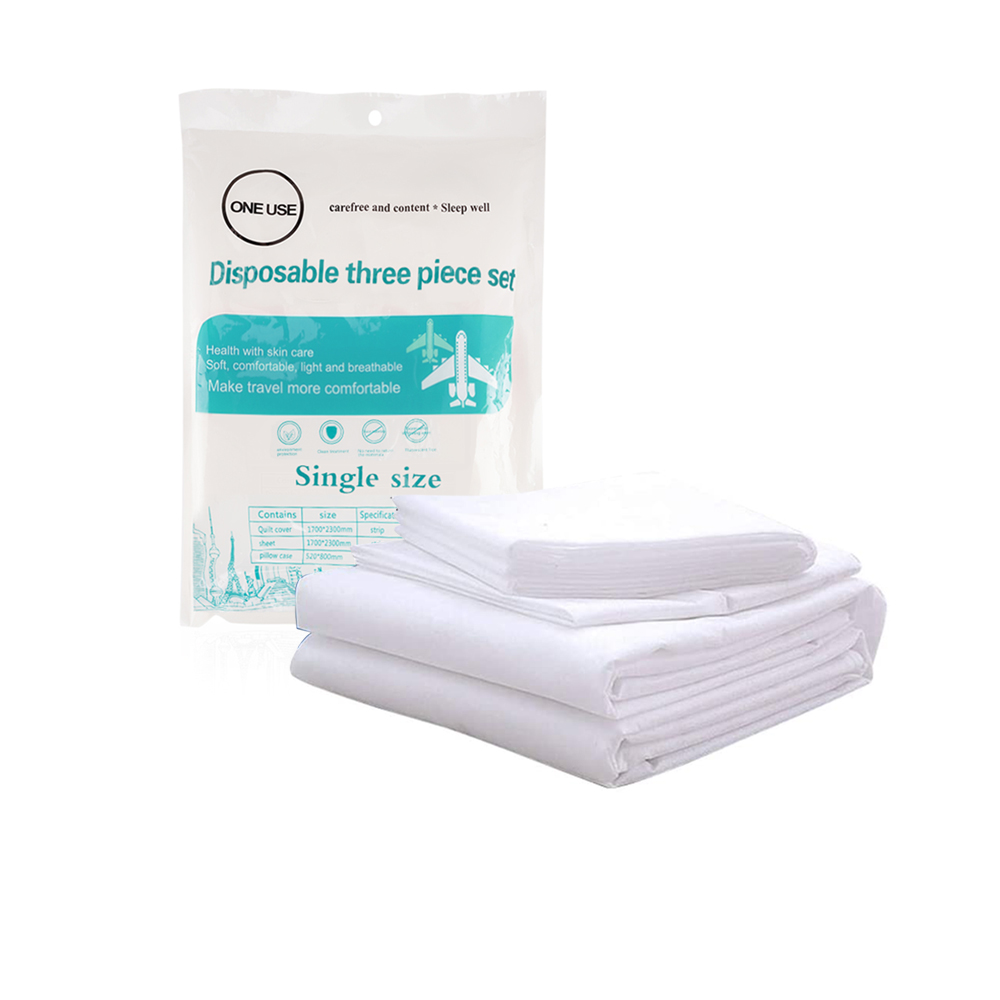 Disposable Bedding Set - Single Size - White   