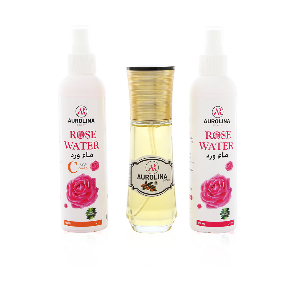 Beauty Argan Hair Oil - 100 Ml With Free Rose Water - 180 Ml & Rose Water Vitamin C - 180 Ml