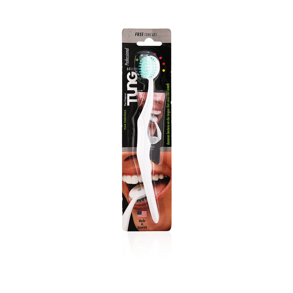 Brush & Gel Starter Pack Tongue Cleaner - White With Green Head