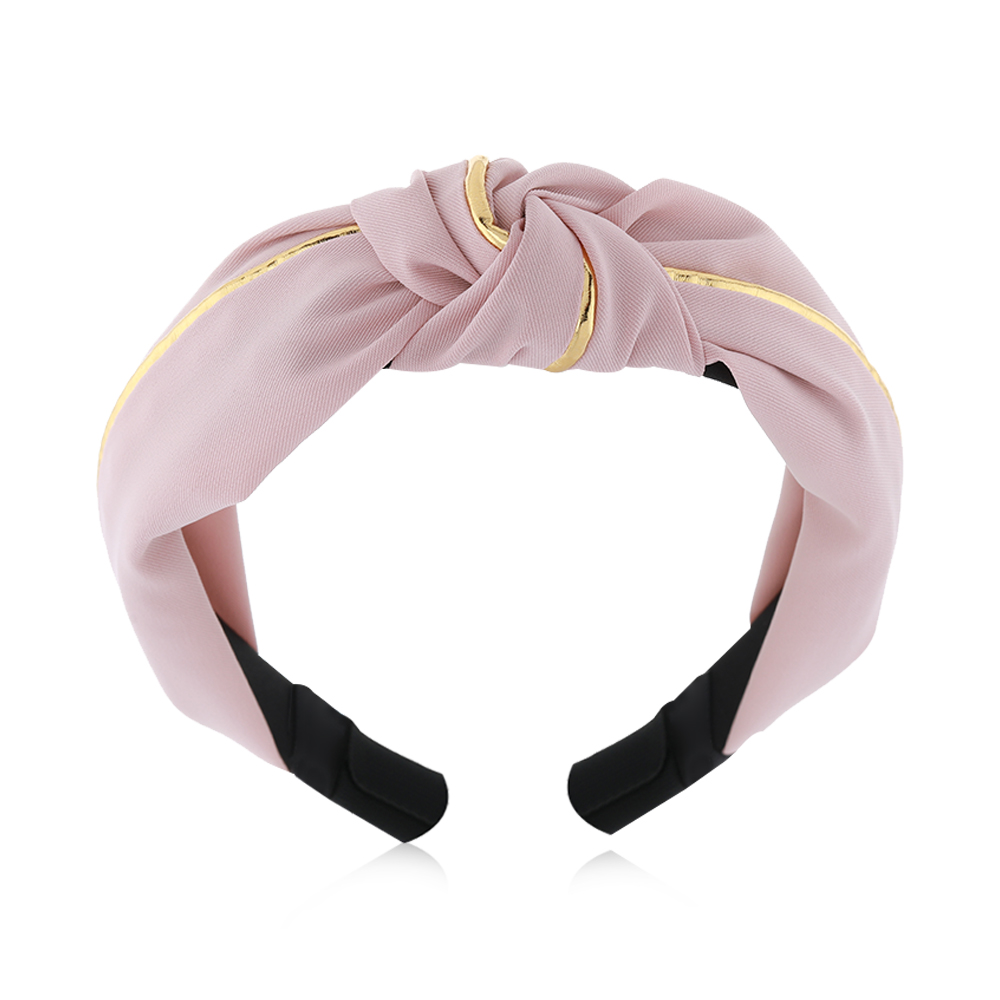 Gold Line Knot Headband - Baby Pink