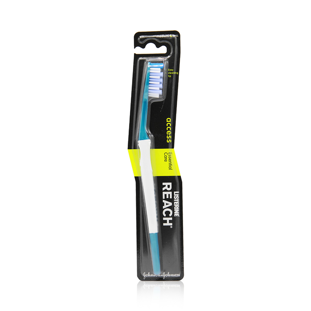 Reach Access Essential Care Medium Toothbrush - White And Light Sea Green