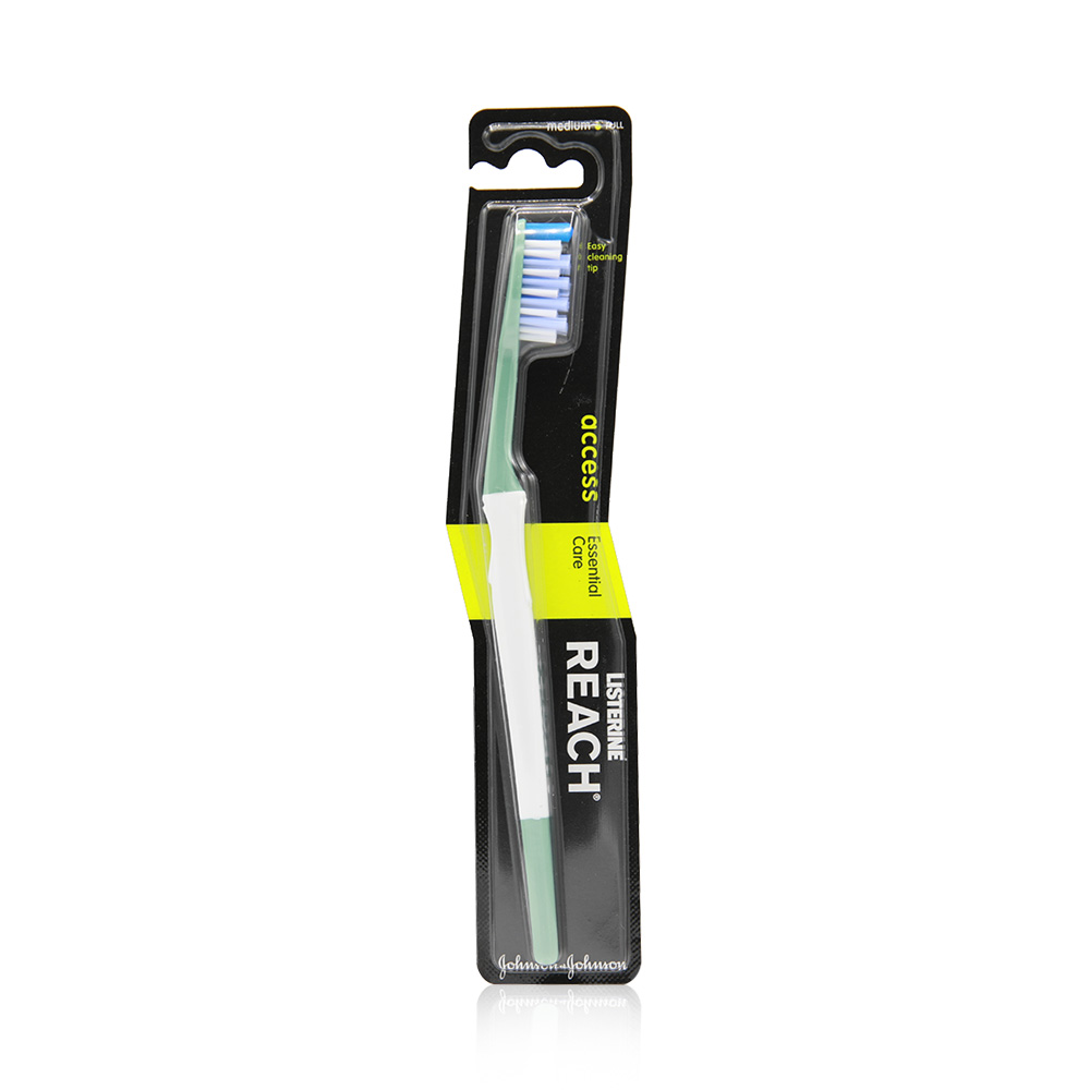Reach Access Essential Care Medium Toothbrush - White And Medium Aquamarine
