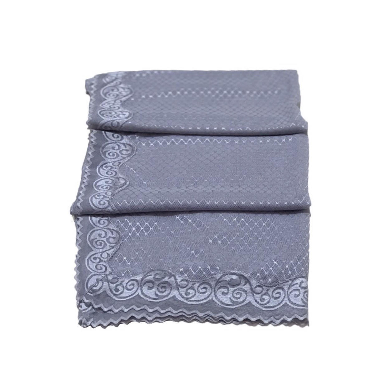Veil With Lace  - Gray