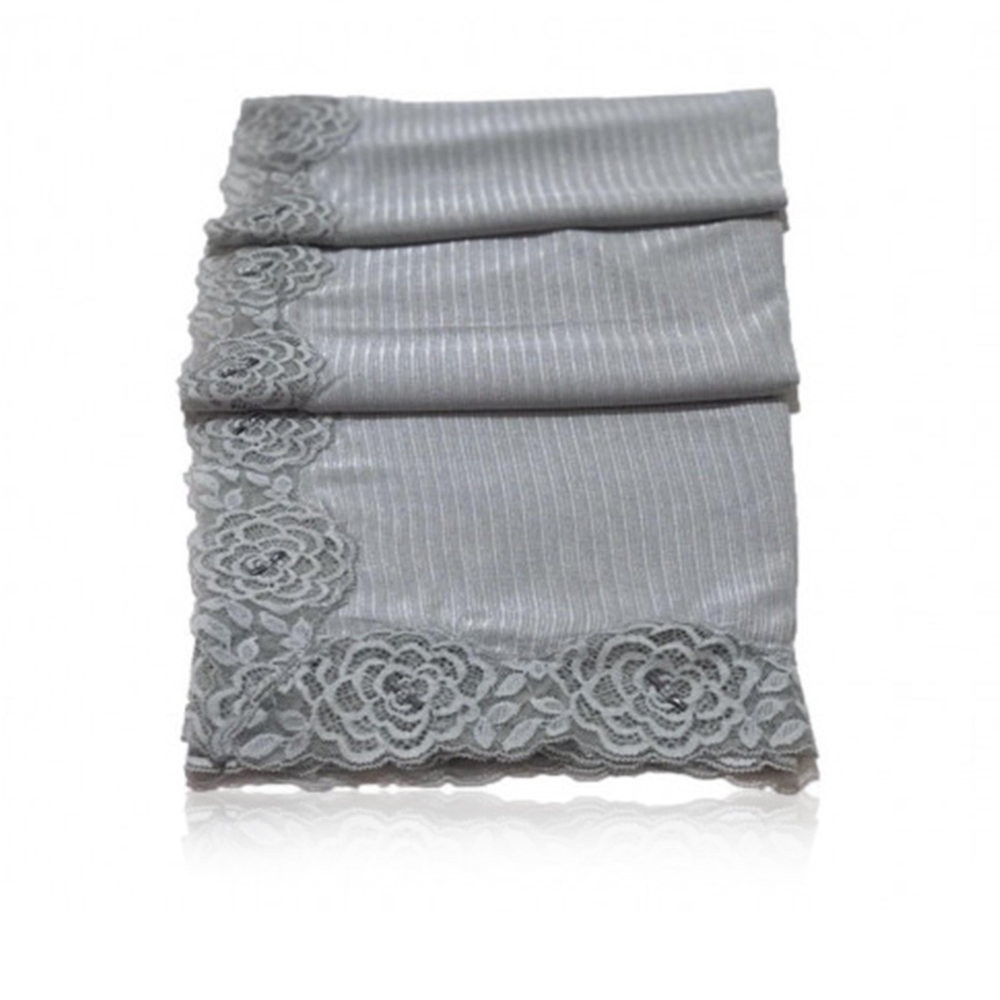 Bstin With Lace And Embroidery  - Gray