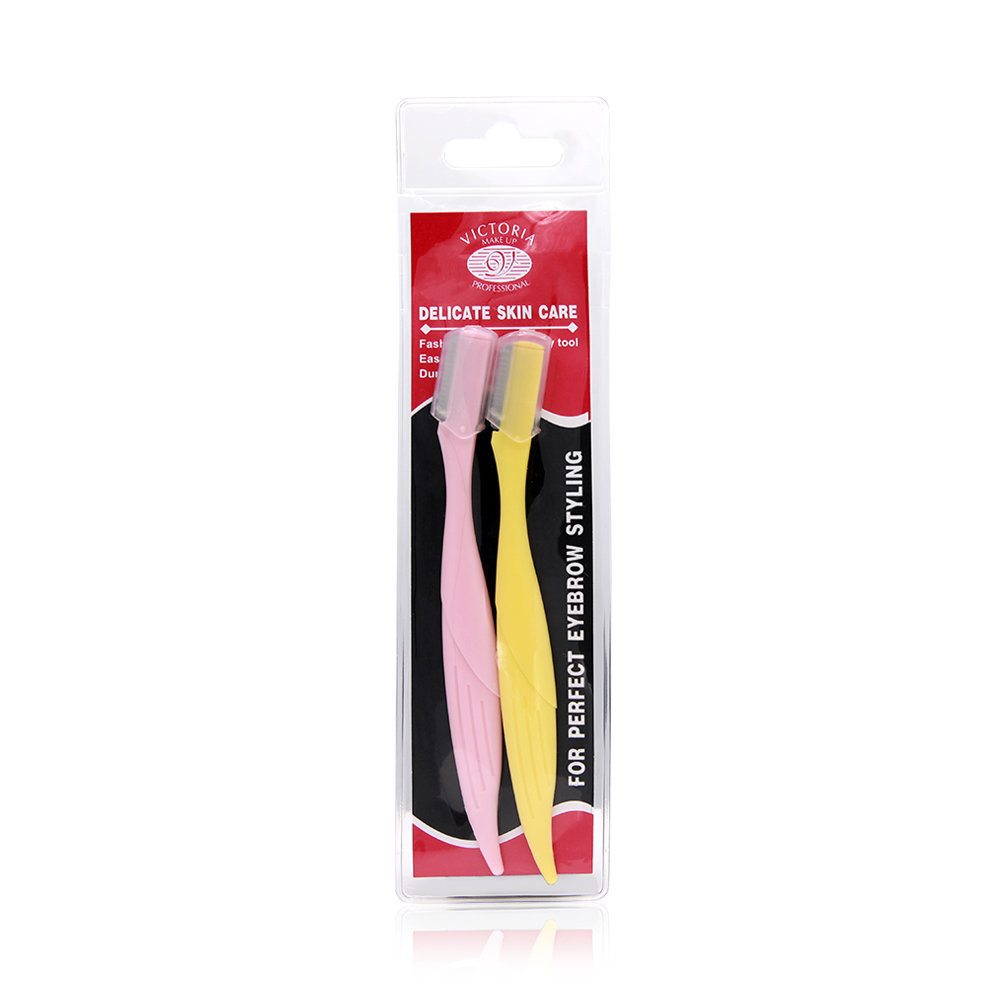 Eyebrow Blades Multi Color - 2pcs - Pink And Yellow