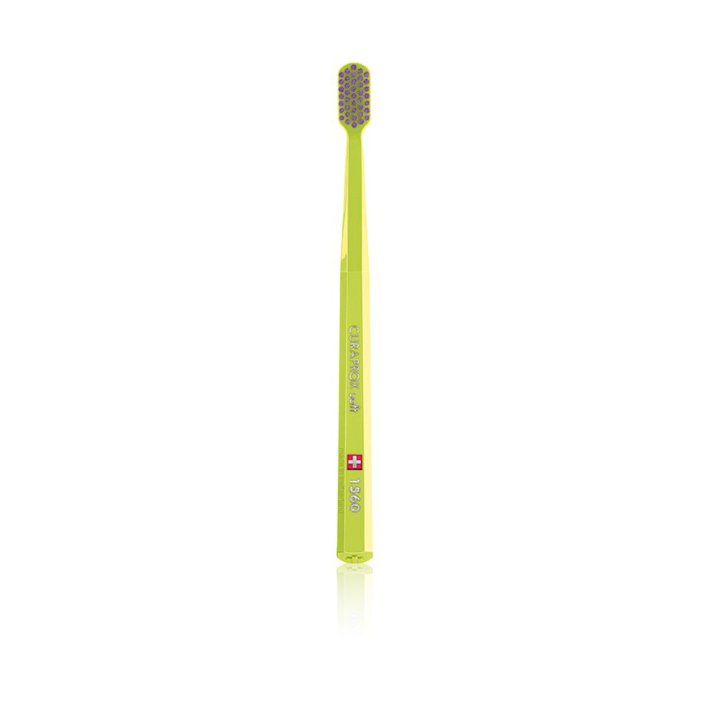 Cs 1560 Soft Toothbrush - Lime Green Brush W/purple Head