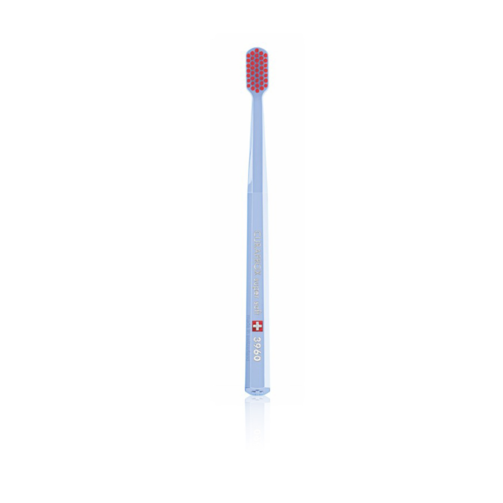 3960 Super Soft Toothbrush  - Light Blue Brush W/red Head