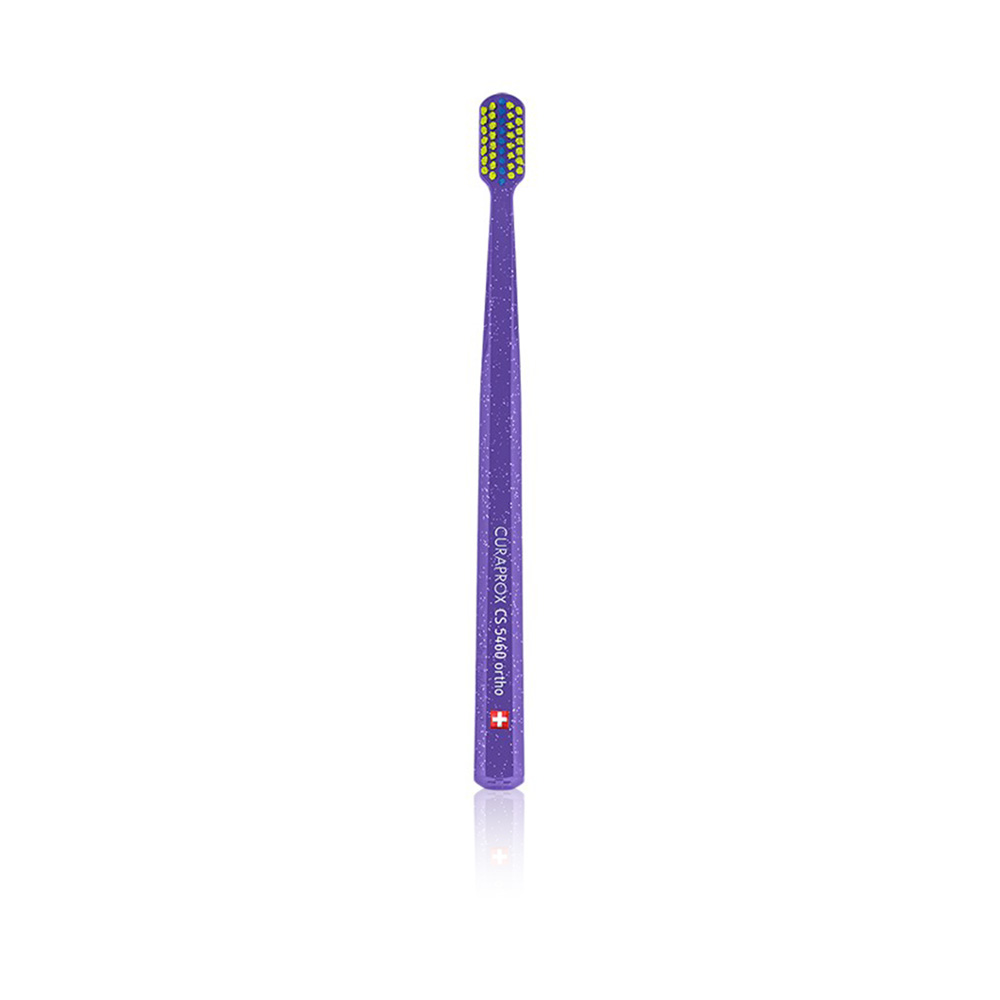 Cs 5460 Orthodontic Toothbrush - Purple Brush W/green Head