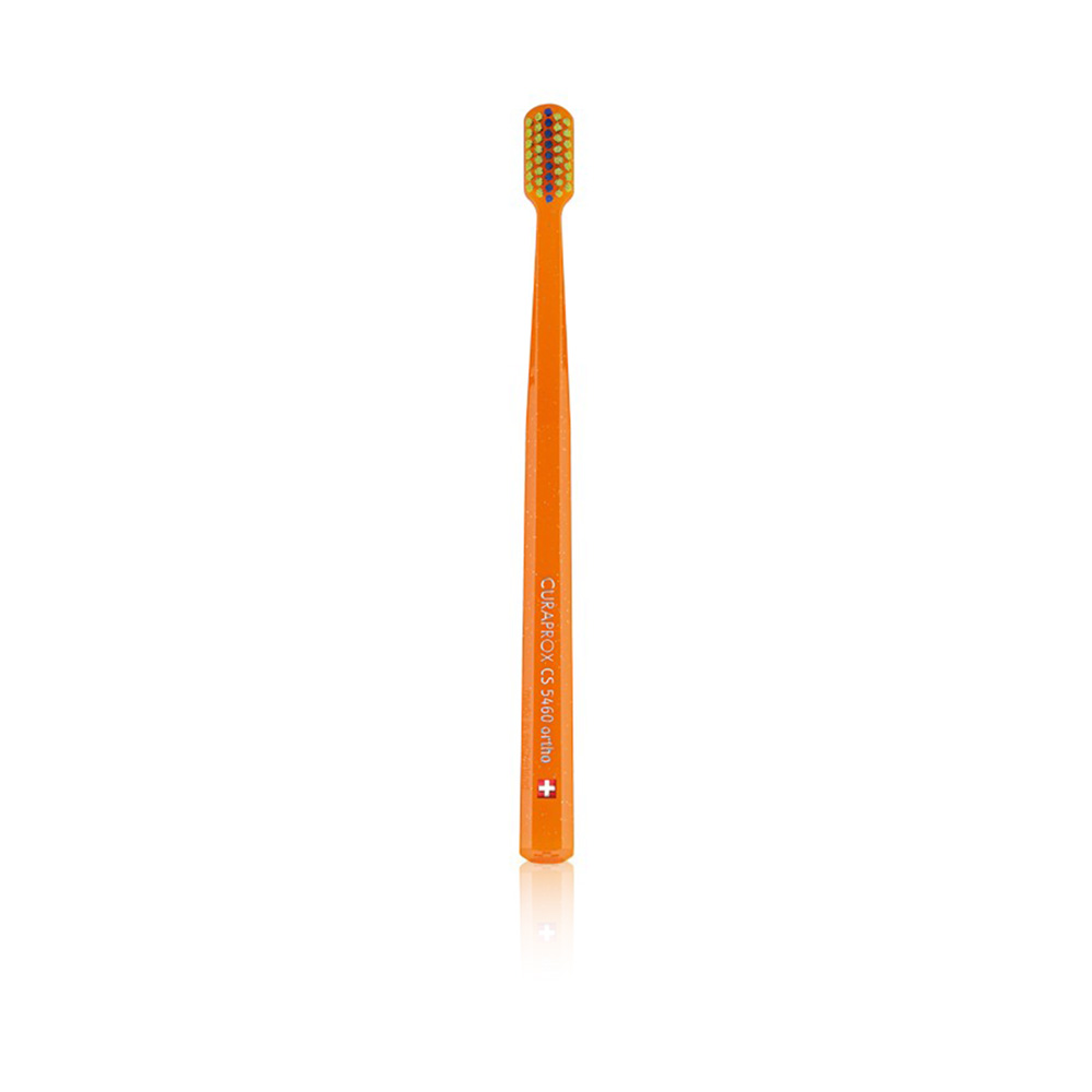 Cs 5460 Orthodontic Toothbrush - Orange Brush W/green Head