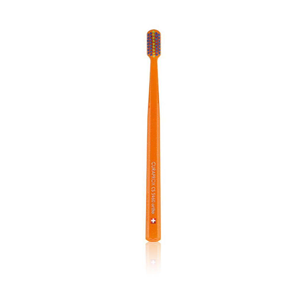 Cs 5460 Orthodontic Toothbrush - Orange Brush W/blue Head
