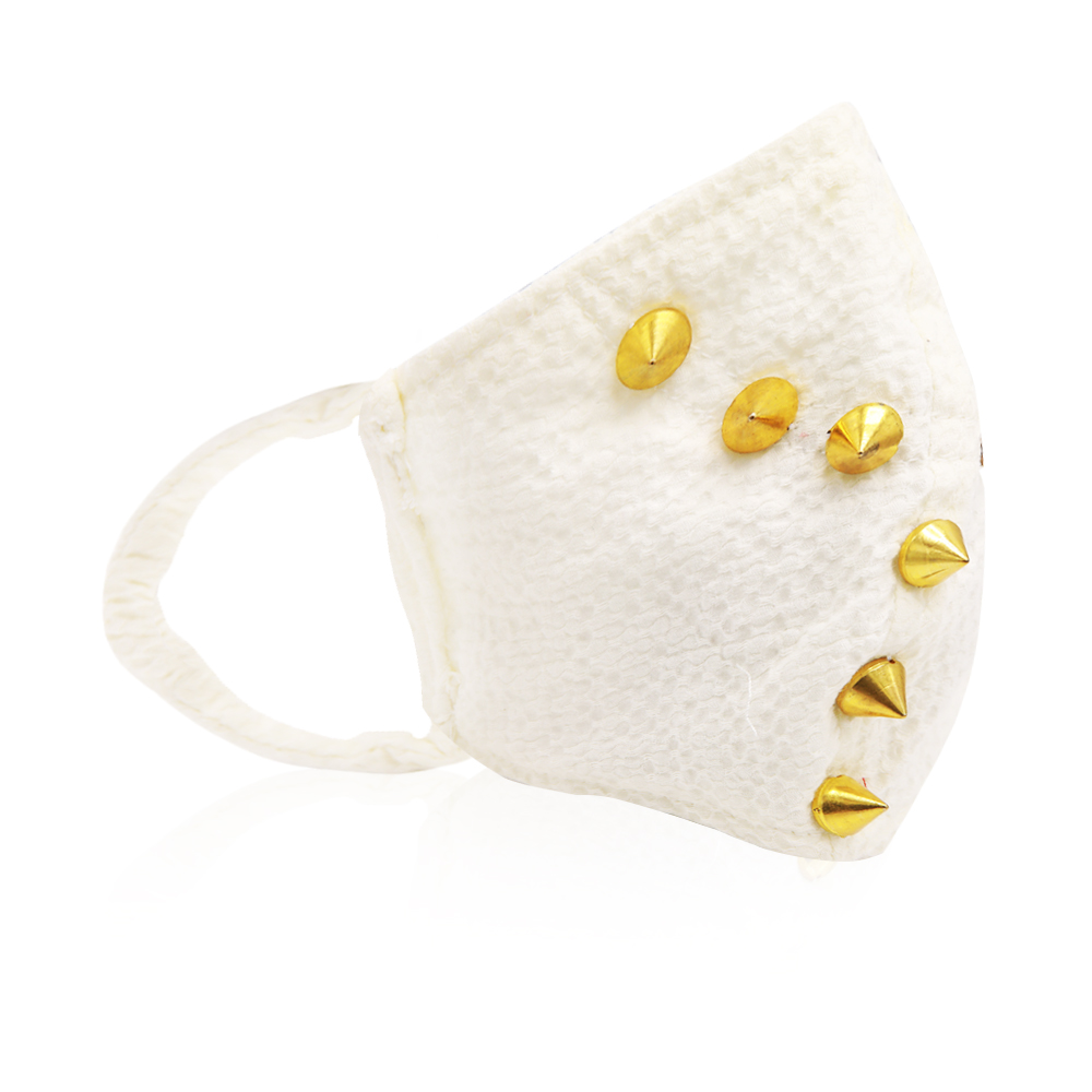Studded Face Mask -  Off White