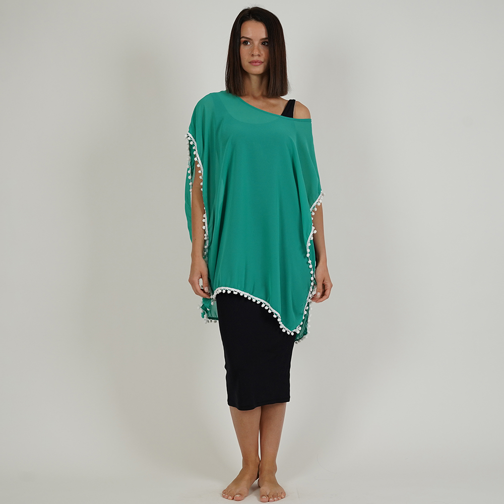Pom Pom Beach Cover Up - Green