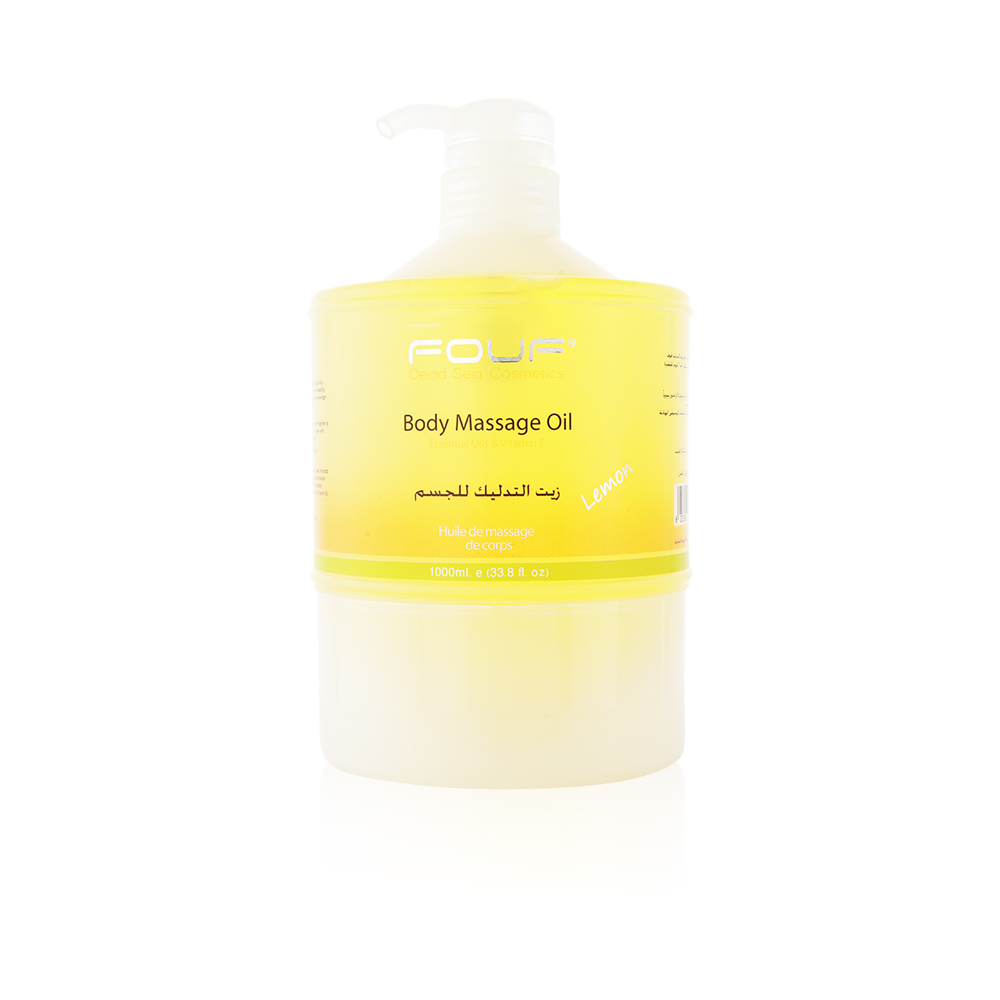 Body Massage Oil Essential Oils & Vitamin E - Lemon - 1000 Ml 