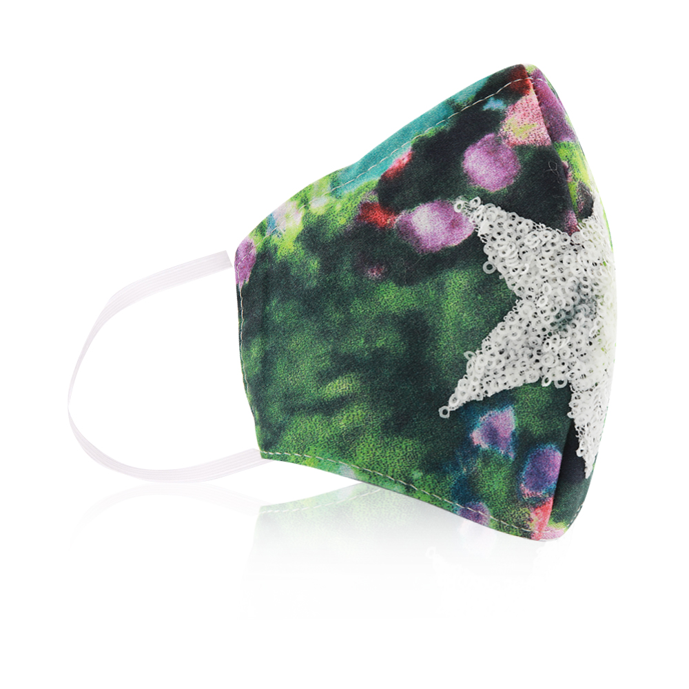 Multi Purpose Cotton Mask Green Multi - Age 4 To 9