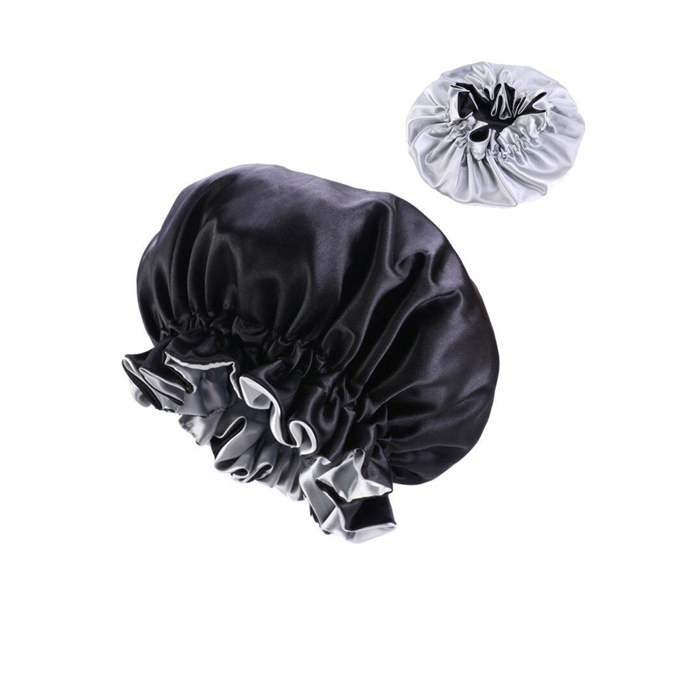 Satin Bonnet Cap -  Black