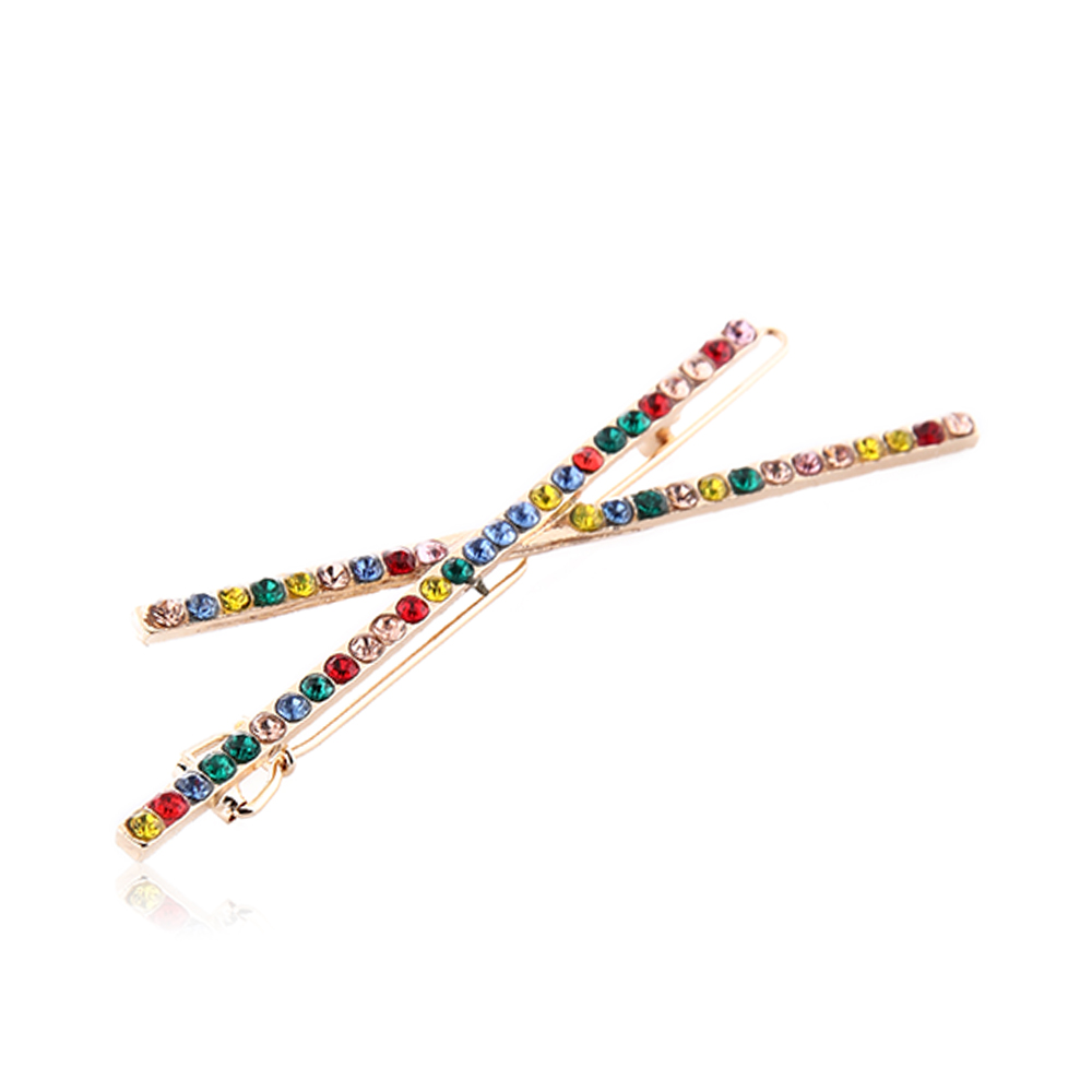Gold Hair Pins –  2 Pieces Multi Color