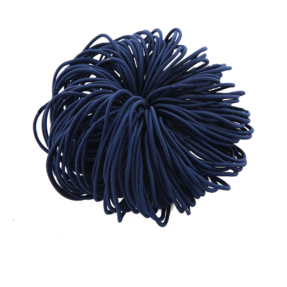 Elastic Nylon Hair Ropes 4.5 Cm - Royal Blue - 100 Pcs Set