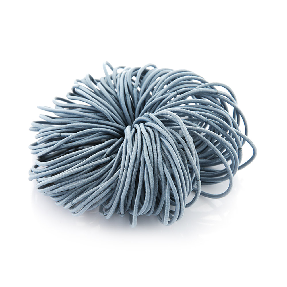 Elastic Nylon Hair Ropes 4.5 Cm - Light Blue - 100 Pcs Set