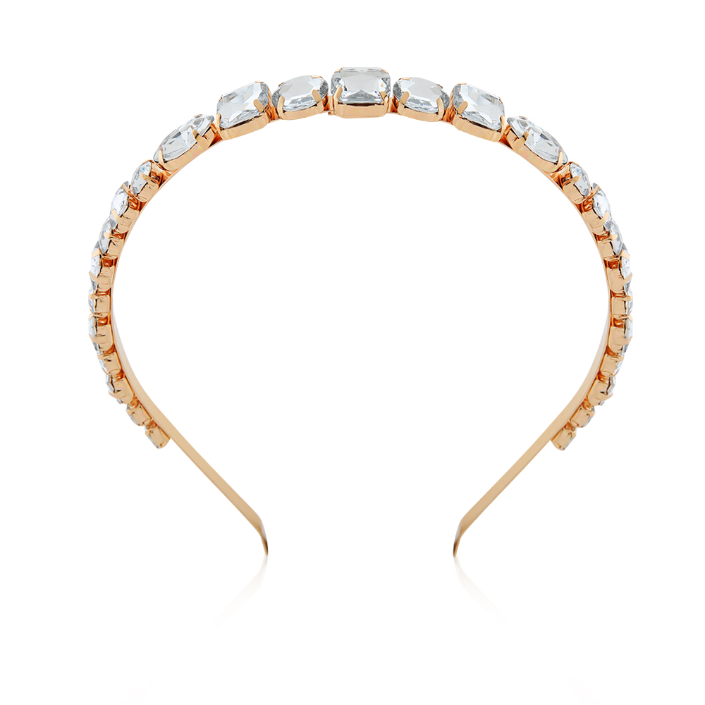 Diamond Shaped Crystal Gold Head Band