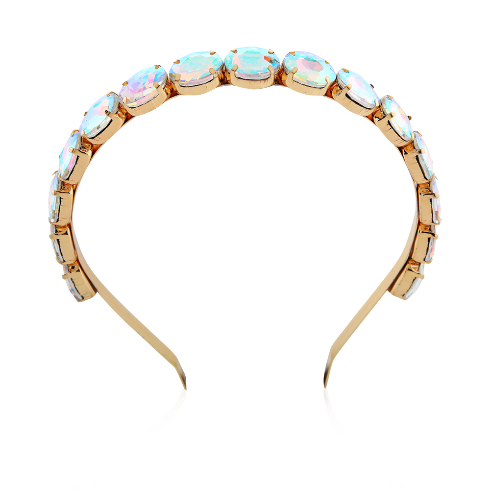 Stylish Coloured Oval Shaped Crystal Head Band