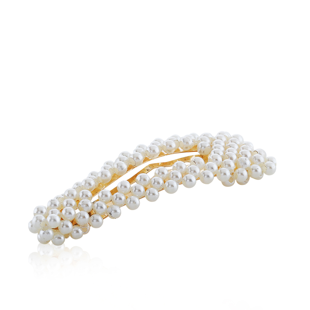 Half Leaf Style Pearl Hair Clip