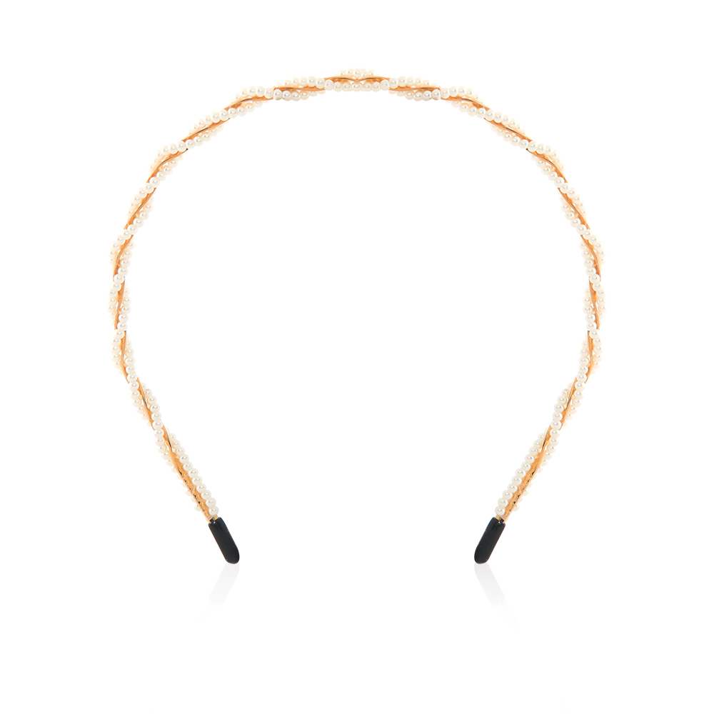 Twisted Pearl Gold Head Band