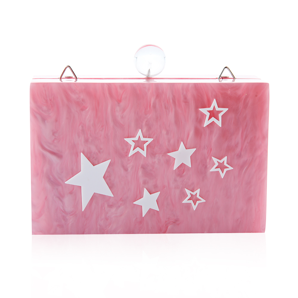 Like A Star Acrylic Clutch Bag - Pink