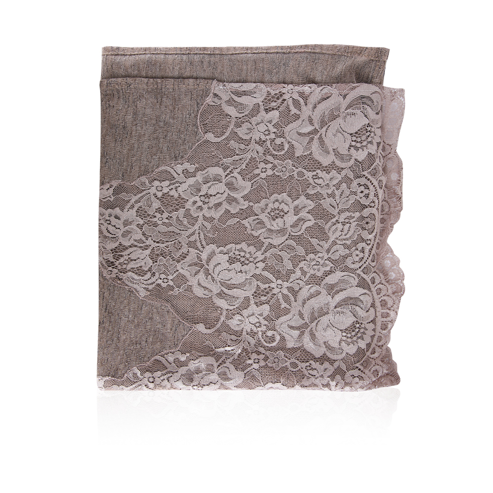 Japanese Gauze With Embroidery For 1 Edge -  Dark Beige T19