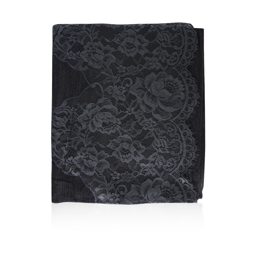 Japanese Gauze With Embroidery For 1 Edge -  Petroleum - T25