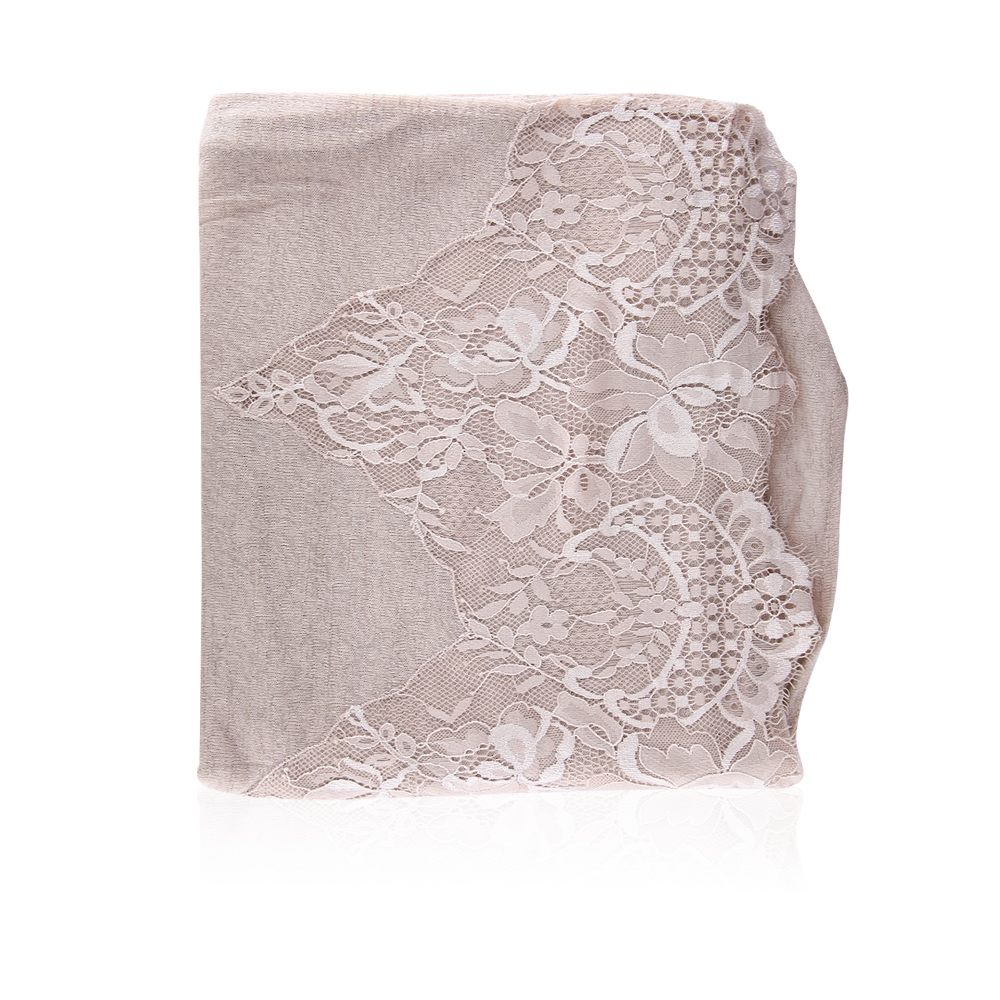 Japanese Gauze With Embroidery For 1 Edge -  Light Beige T33