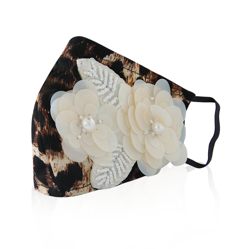 Face Mask - Leopard With Flower Style