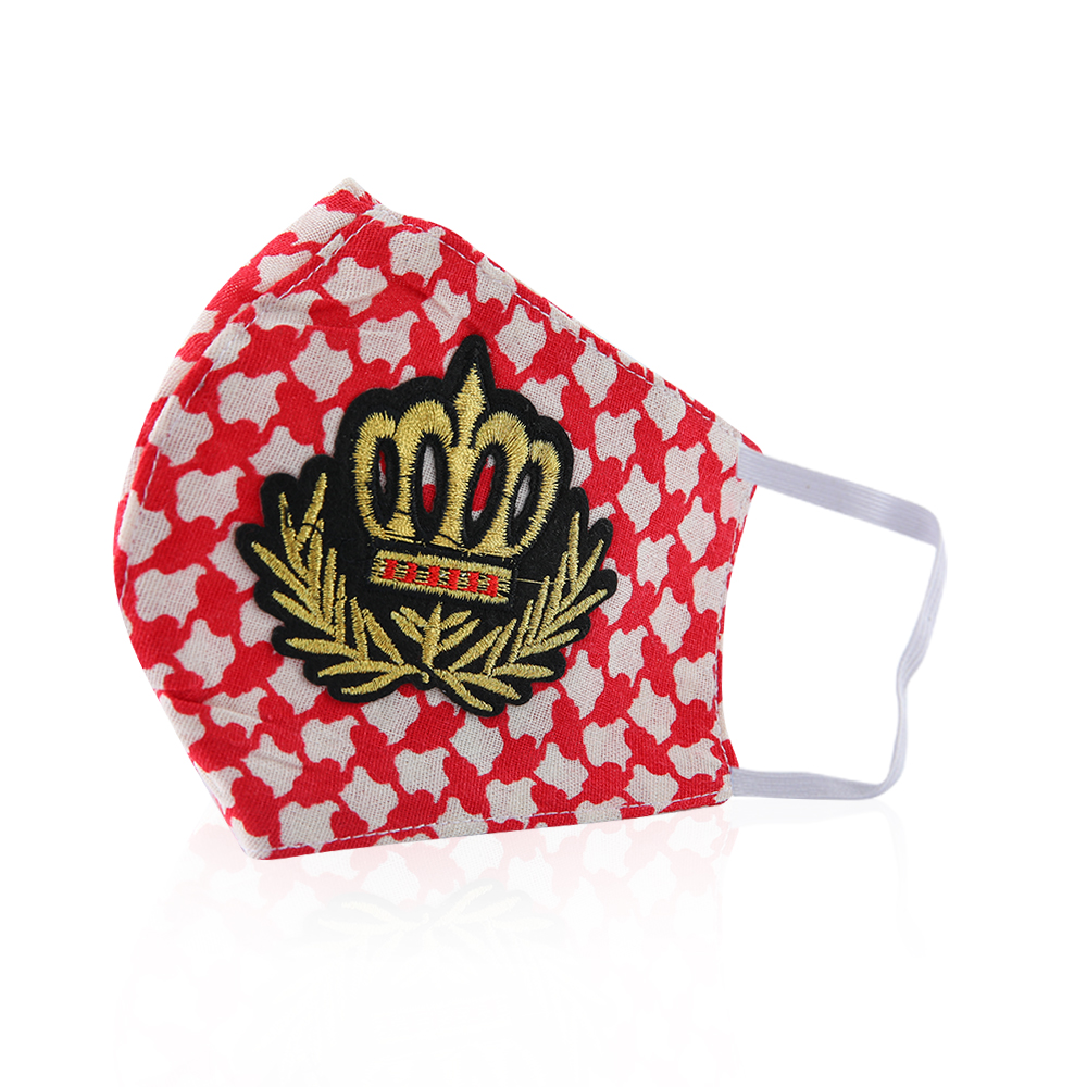 Face Mask - White With Red Style Classic Polo