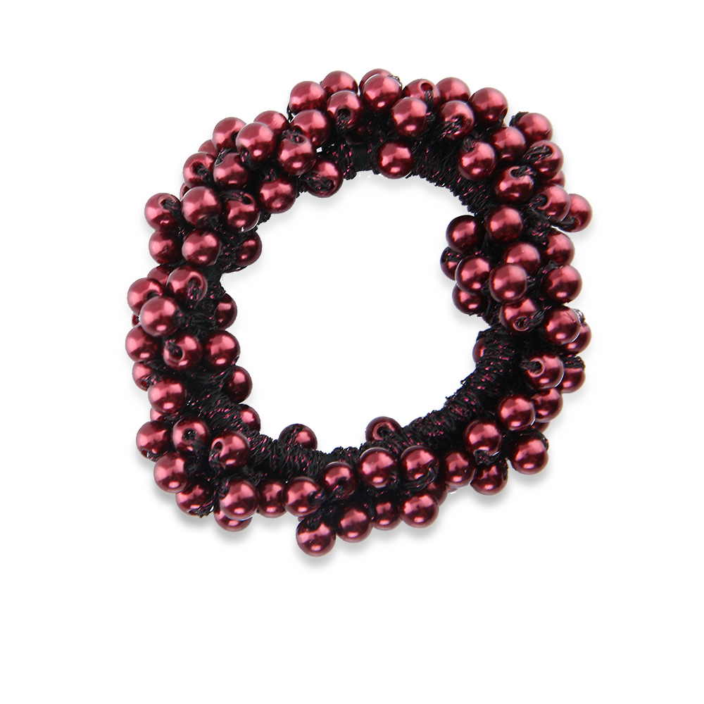 Pearl Hair Tie - Maroon