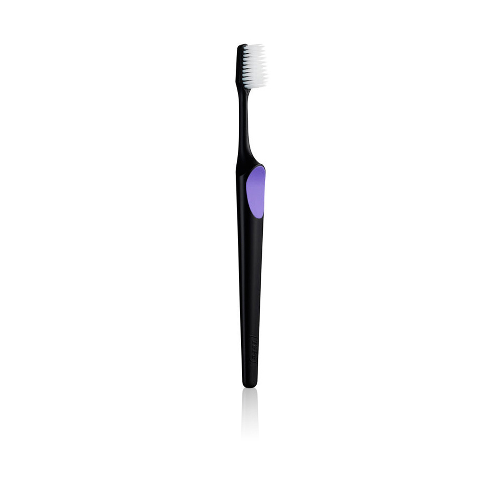 Supreme White Soft Bristle Toothbrush - Black & Purple