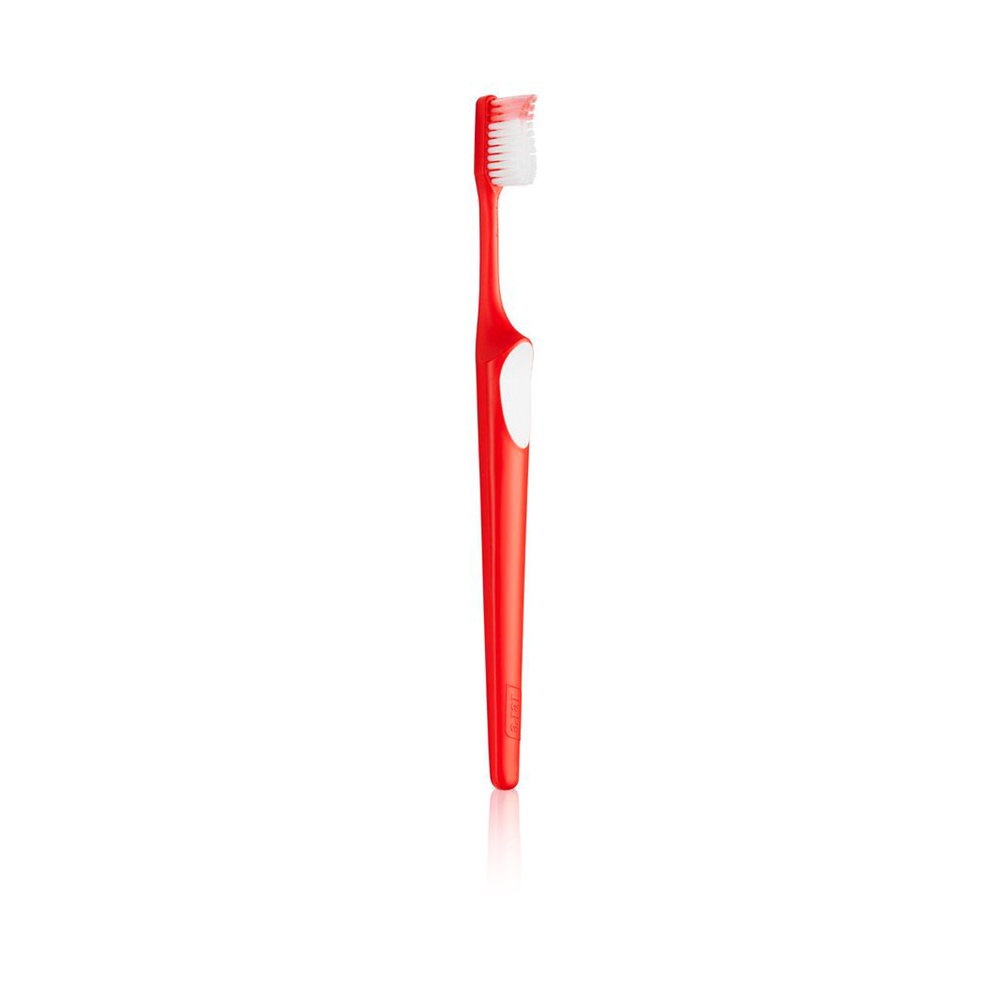 Nova Extra Soft White Bristle Toothbrush - Red & White