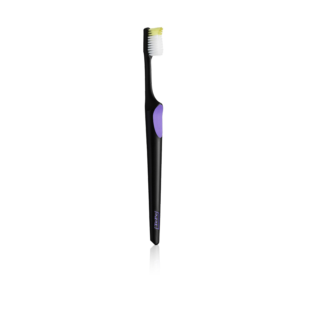 Nova Soft White Bristle Toothbrush - Black & Purple