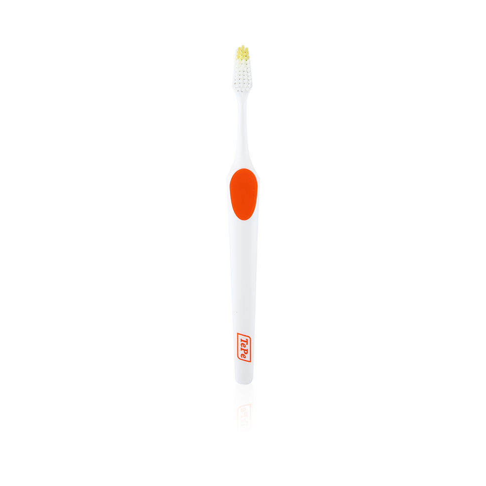 Nova Soft White Bristle Toothbrush - White & Orange