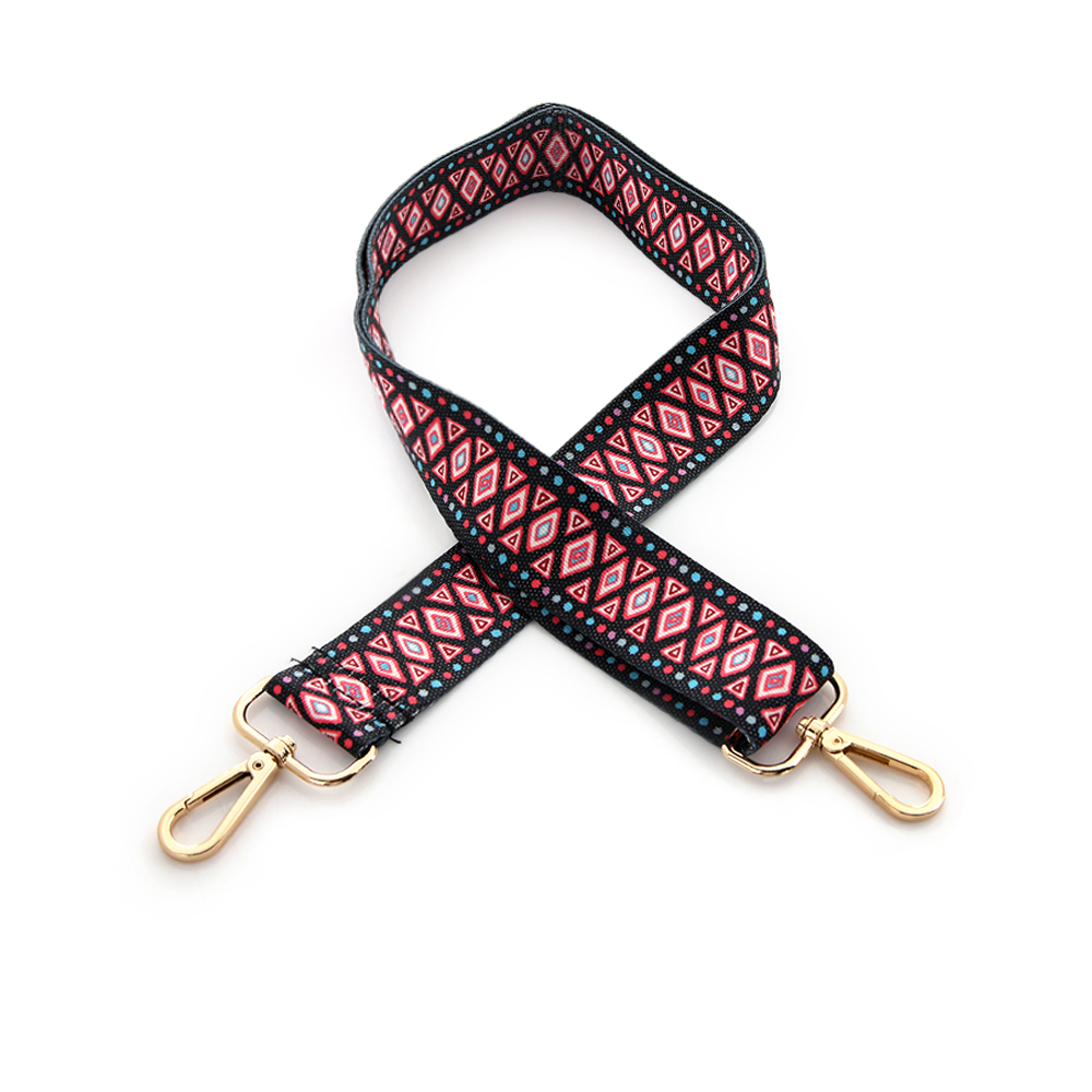 Stylish Adjustable Bag Strap - Pink With Gold Buckle Small