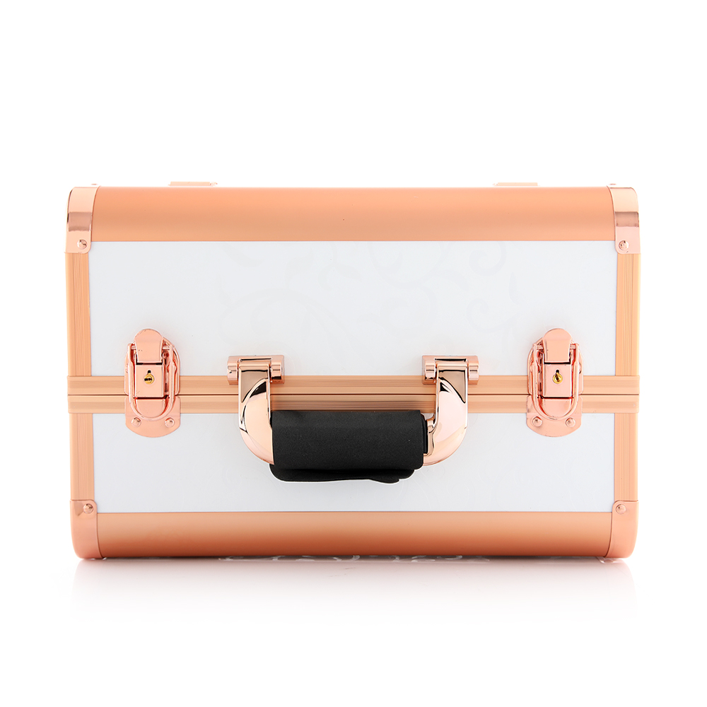 Beauty Make Up Case And Organizer - White And Gold